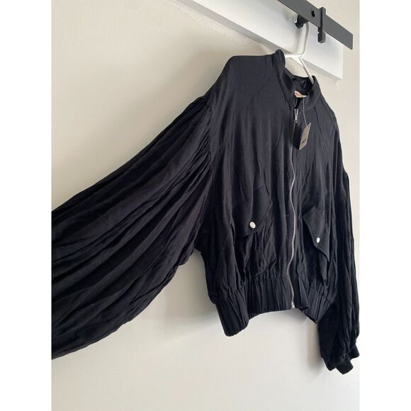 Free People On Pointe Bomber Jacket Womens Small NWT - Picture 3 of 5